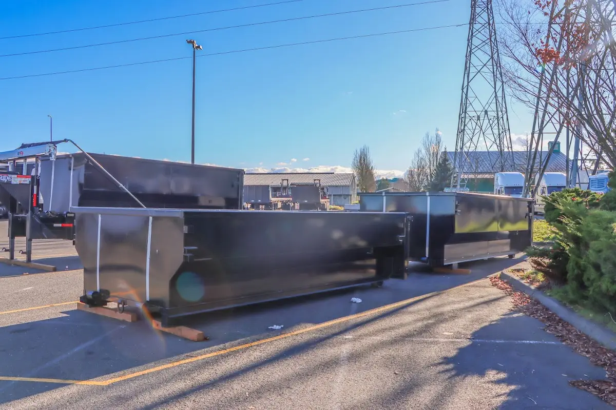 Roll-off dumpster ready for waste disposal at job site for 3 Yard Dumpster Rental in Berkeley